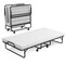 Twin Size Folding Metal Bed with Memory Foam Mattress for Guests